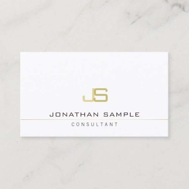 Carte De Visite Monogramme professionnel Elégant Consultant modern (Devant)