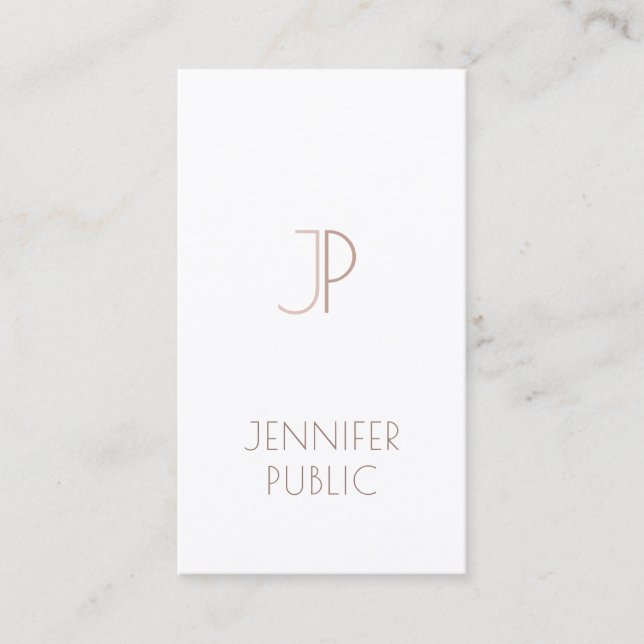 Carte De Visite Monogramme Professionnel Élégant Moderne Luxe (Devant)