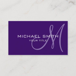 Carte De Visite Monogramme professionnel élégant Violet clair