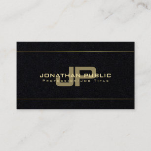 Carte De Visite Monogramme professionnel Glamour Plain Luxe