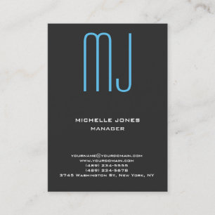 Carte De Visite monogramme professionnel gris unique tendance