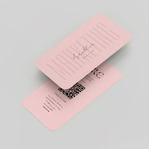 Carte De Visite Monogramme Professionnel Marketing rose moderne