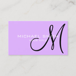Carte De Visite Monogramme professionnel minimaliste de maauve