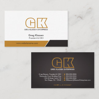 Carte De Visite Monogramme professionnel moderne