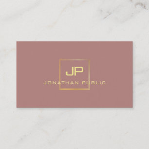 Carte De Visite Monogramme professionnel moderne Elégant Gold Loo