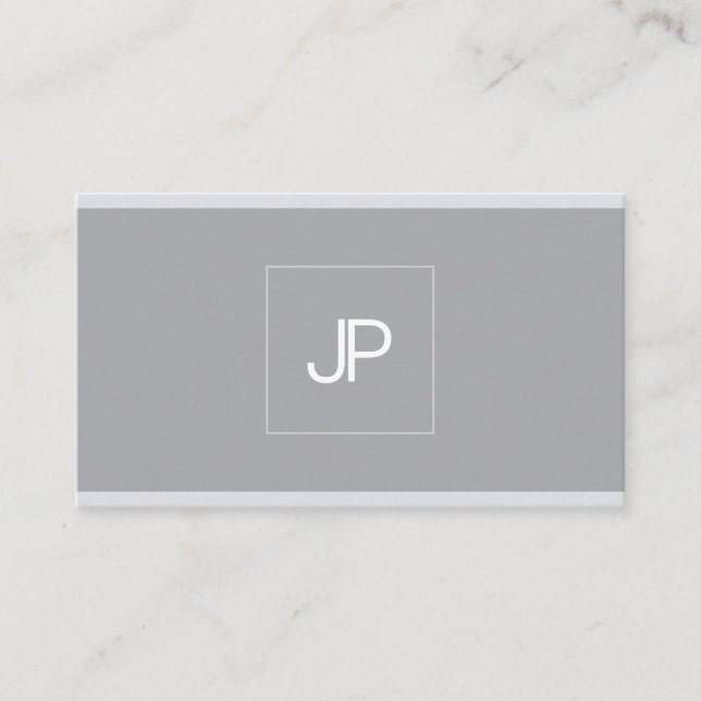 Carte De Visite Monogramme professionnel moderne élégant simple gr (Devant)
