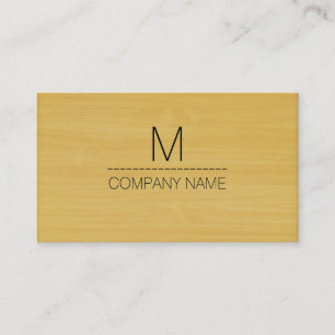Carte De Visite Monogramme professionnel moderne en bois d'or