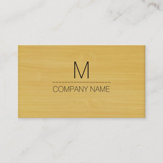 Carte De Visite Monogramme professionnel moderne en bois d'or (Devant)