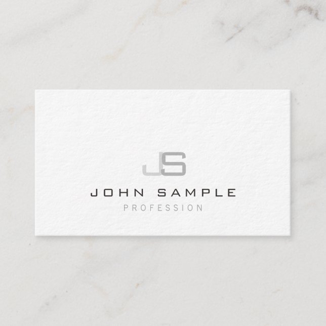 Carte De Visite Monogramme professionnel moderne et créatif Luxe (Devant)