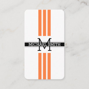 Carte De Visite Monogramme professionnel Moderne Mango Tango Strip
