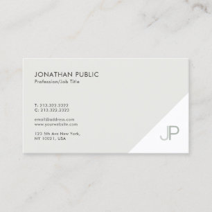 Carte De Visite Monogramme professionnel moderne Simple Chic Plain