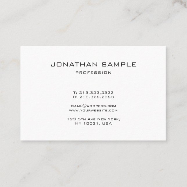 Carte De Visite Monogramme professionnel Propre Design gracieux Pl (Devant)