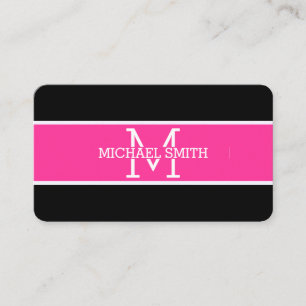 Carte De Visite Monogramme Professionnel Rose Chaud