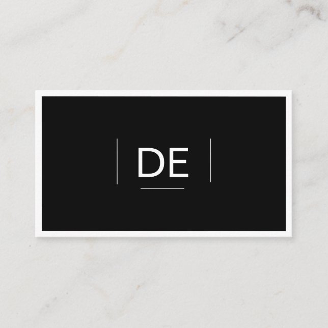 Carte De Visite Monogramme professionnel Simple Élégant Noir Socia (Devant)