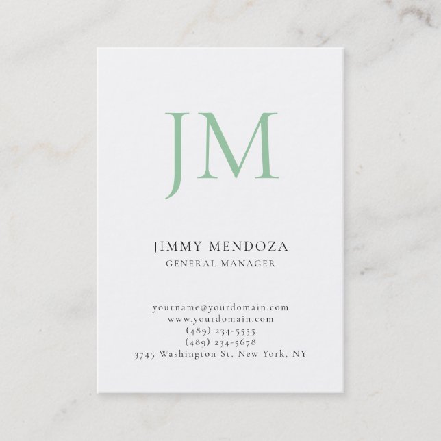 Carte De Visite Monogramme professionnel simple moderne tendance (Devant)