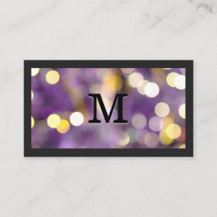Carte De Visite Monogramme Purple Bokeh