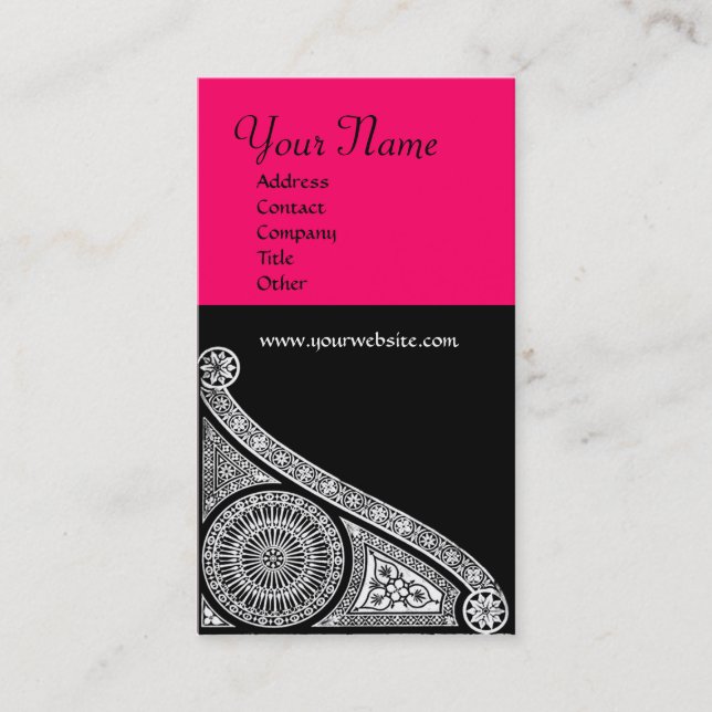 Carte De Visite MONOGRAMME RENAISSANCE 3 rose (Devant)