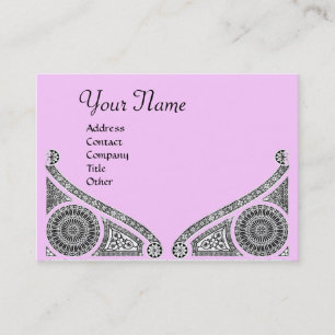Carte De Visite MONOGRAMME RENAISSANCE, rose
