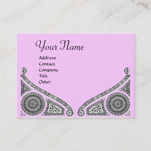 Carte De Visite MONOGRAMME RENAISSANCE, rose (Devant)