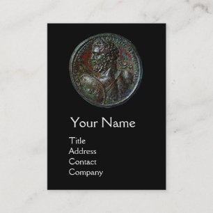 CARTE DE VISITE MONOGRAMME ROMAIN ANTIQUE SÉVERUS BRONZE MEDALLION
