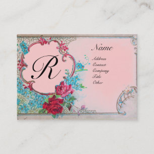 CARTE DE VISITE MONOGRAMME ROMANTIQUE