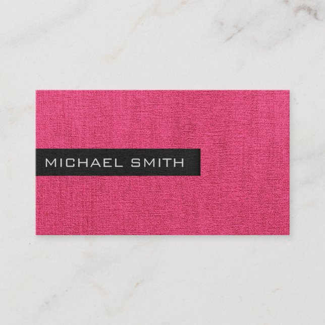 Carte De Visite Monogramme rose élégant (Devant)