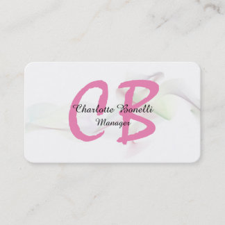 Carte De Visite Monogramme rose féminin professionnel Abstrait
