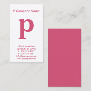 Carte De Visite monogramme rose grand