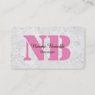 Carte De Visite Monogramme rose gris féminin professionnel