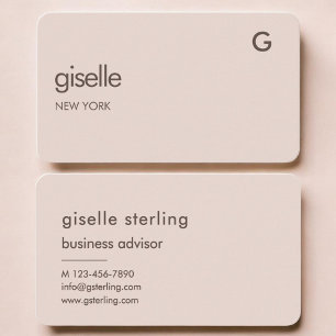 Carte De Visite Monogramme Rose Pâle