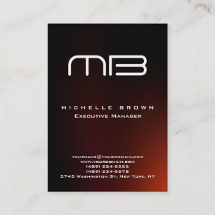 Carte De Visite Monogramme rouge Brown professionnel