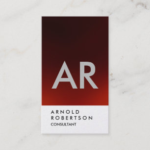 Carte de visite Monogramme rouge foncé clair
