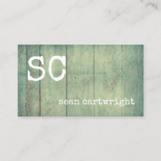 Carte De Visite Monogramme rustique Barnwood Vintage simple