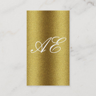 Carte De Visite Monogramme Serif Corporate Minimal Gold Parties sc