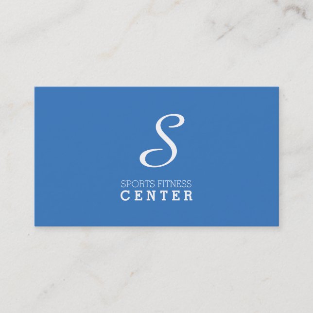 Carte De Visite Monogramme simple (Bleu de France) (Devant)