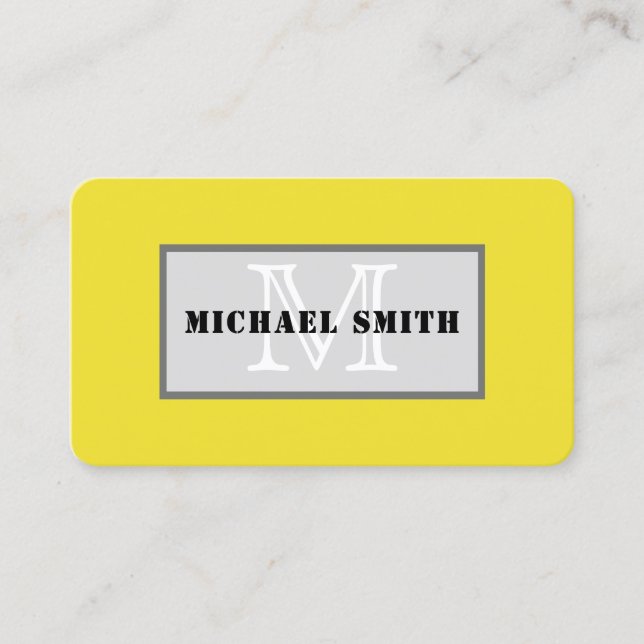 Carte De Visite Monogramme simple Dandelion foncé Arrière - plan (Devant)