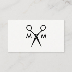 Carte De Visite Monogramme simple de Shears de Salon