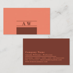 Carte De Visite Monogramme simple, minimaliste