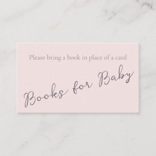 Carte De Visite Monogramme simple Misty Rose Book pour Baby shower