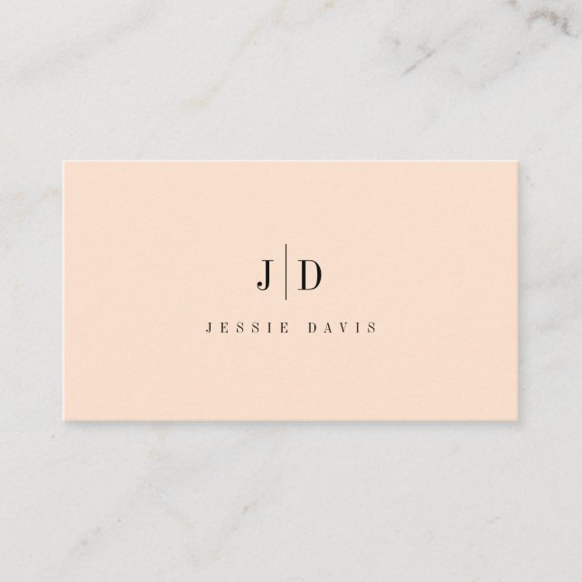 Carte De Visite Monogramme Simple Professionnel Moderne  (Devant)