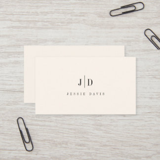 Carte De Visite Monogramme Simple Professionnel Moderne
