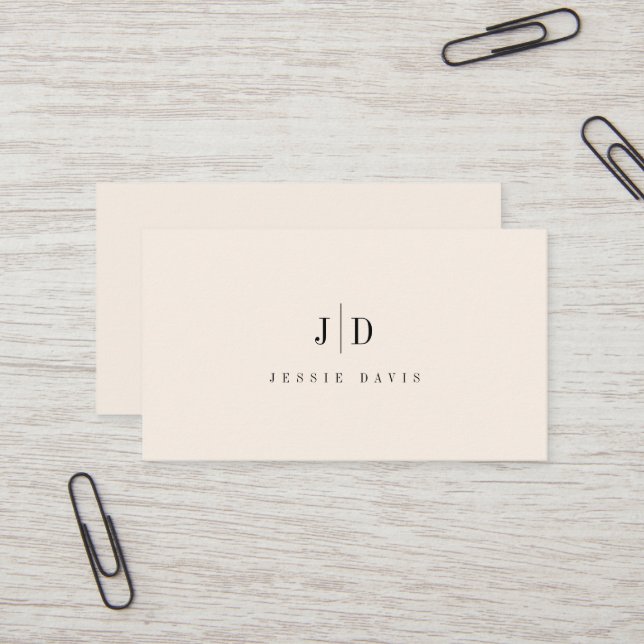 Carte De Visite Monogramme Simple Professionnel Moderne  (Devant/Arrière en situation)