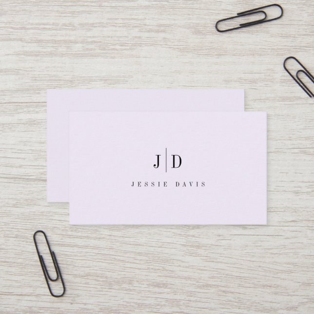 Carte De Visite Monogramme Simple Professionnel Moderne  (Devant/Arrière en situation)