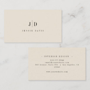 Carte De Visite Monogramme Simple Professionnel Moderne 
