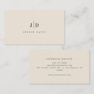 Carte De Visite Monogramme Simple Professionnel Moderne