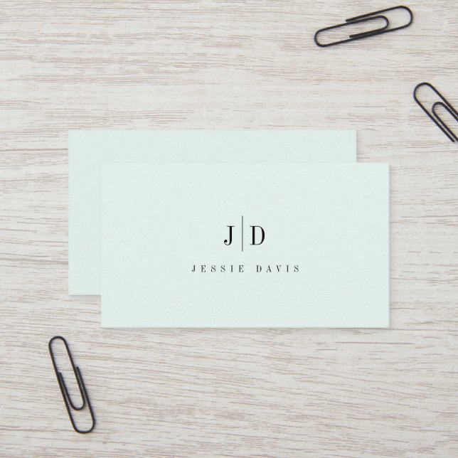 Carte De Visite Monogramme Simple Professionnel Moderne  (Devant/Arrière en situation)