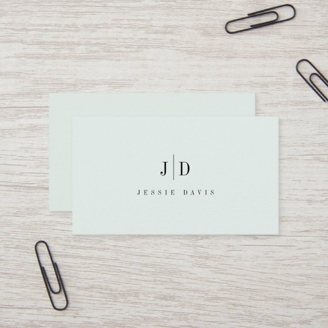 Carte De Visite Monogramme Simple Professionnel Moderne  (Devant/Arrière en situation)