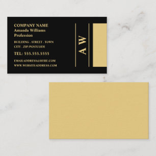 Carte De Visite Monogramme simpliste, minimaliste