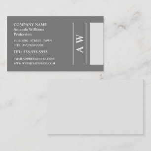 Carte De Visite Monogramme simpliste, minimaliste