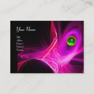 Carte De Visite MONOGRAMME SOURIS Vibrant noir rose rouge violet